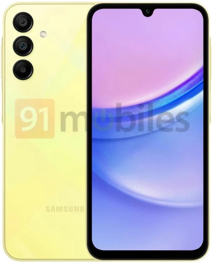 galaxy a15 yellow model